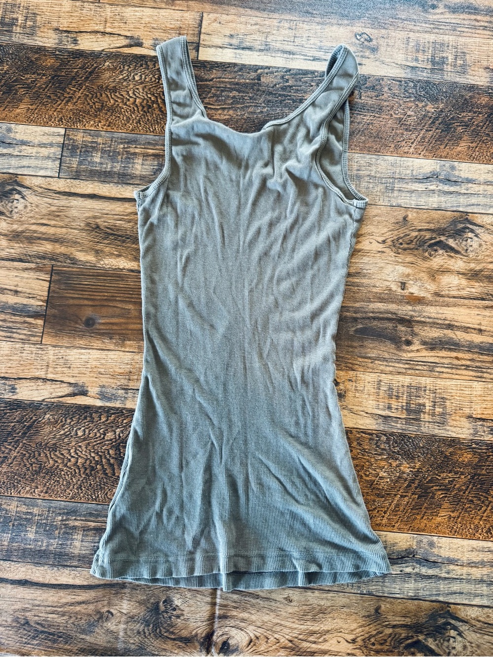 James Perse Women Ribbed Tank Top Size 3 Taupe Brown 100% Cotton USA M/L Fitted - Picture 5 of 5